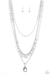 Pearl Pageant - Silver - Lanyard - Paparazzi