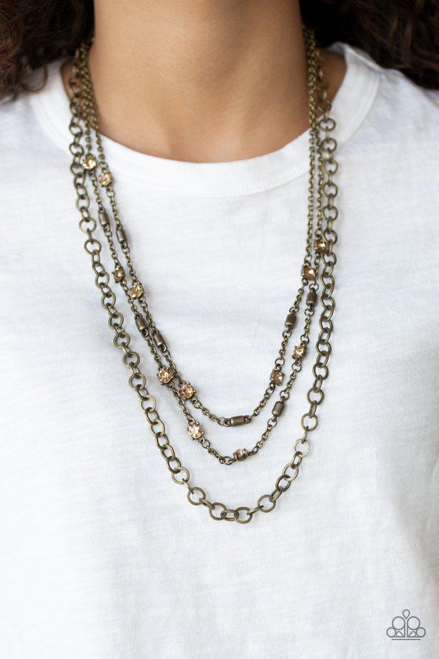 Metro Mixer - Brass Necklace - Paparazzi