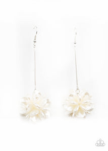 Swing Big Earrings - White - Paparazzi