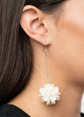 Swing Big Earrings - White - Paparazzi