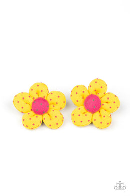 Polka Dotted Delight - Yellow - Hair Clip - Paparazzi