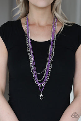 Industrial Vibrance - Purple - Lanyard - Paparazzi