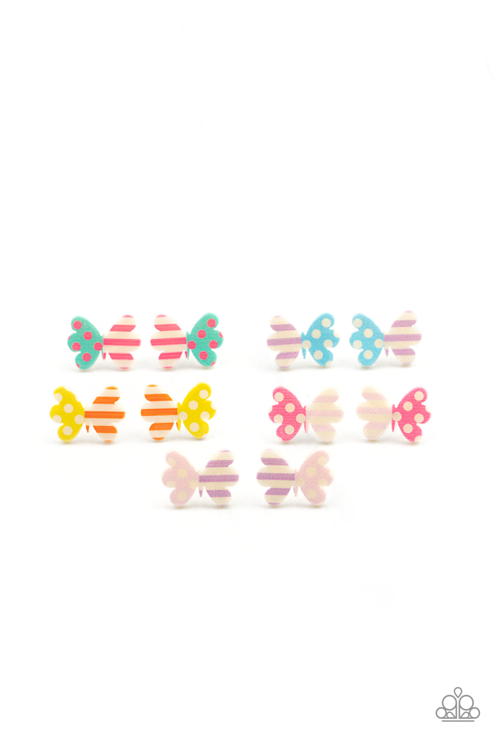 Starlet Shimmer - Butterfly Polka Dot/Striped Earrings - Paparazzi